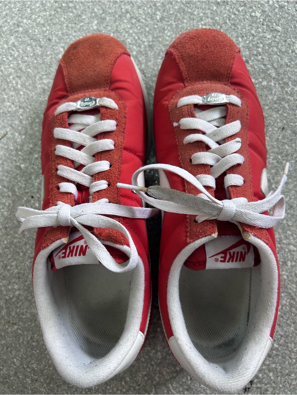 Nike Women’s Red and White Low-Top Cortez Sneakers Size 9.5